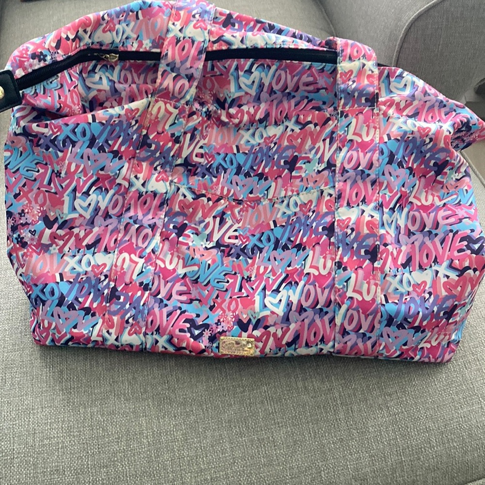 Betsy Johnson nylon weekend bag.